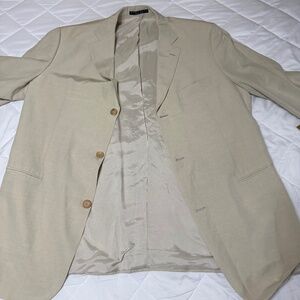 Hugo Boss Silk Linen Sport Coat Blazer Beige Men’s Luxury Summer Jacket